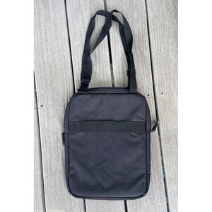 Eddie Bauer Skyway Vertical Slim Shoulder Bag Black Nylon Tech  Travel Pouch
